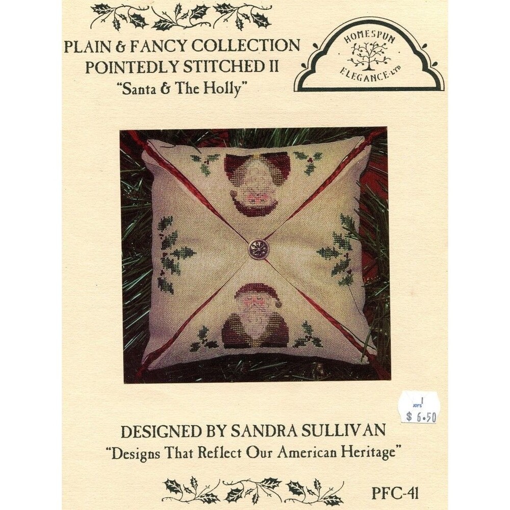 Cross Stitch Chart - Homespun Elegance - Santa & Holly